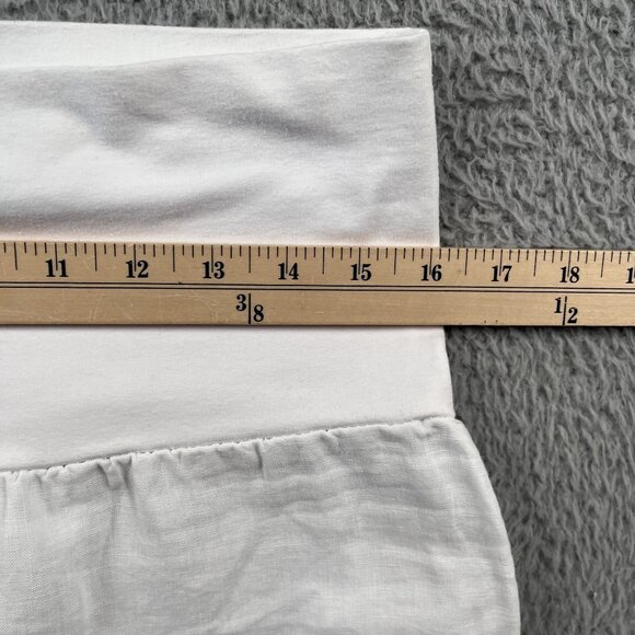 Sundance Wide Leg Linen Pants Womens Large White Stretch Waist Made in USA - Picture 4 of 7
